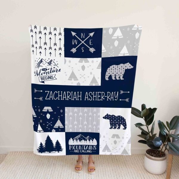 Personalized Name Adventure Quilt Blanket - Fun Gift for Baby
