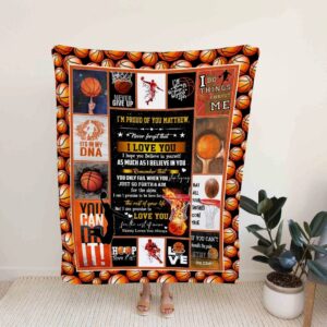 Personalized Name Basketball Quilt Blanket - Motivating Decor