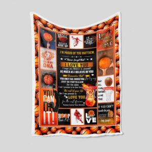 Personalized Name Basketball Quilt Blanket - Motivating Decor