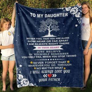 Personalized Name Dad Quilt Blanket For Daughter From Mom - Sofa Blanket