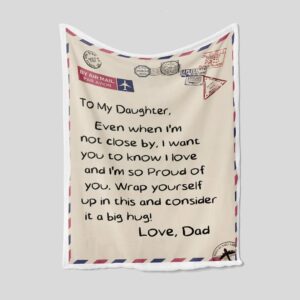 Personalized Name Dad Quilt Blanket For Daughter - Great Gifts for Family
