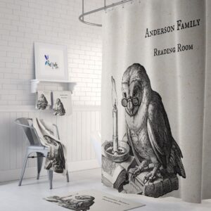 Personalized Owl Shower Curtains for Bathroom Decor, Home Decor