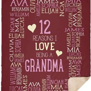 Personalized Quilt Blanket Bedding Set - Reasons I Love Being a Grandma, Personalized Grandma or Grandparent