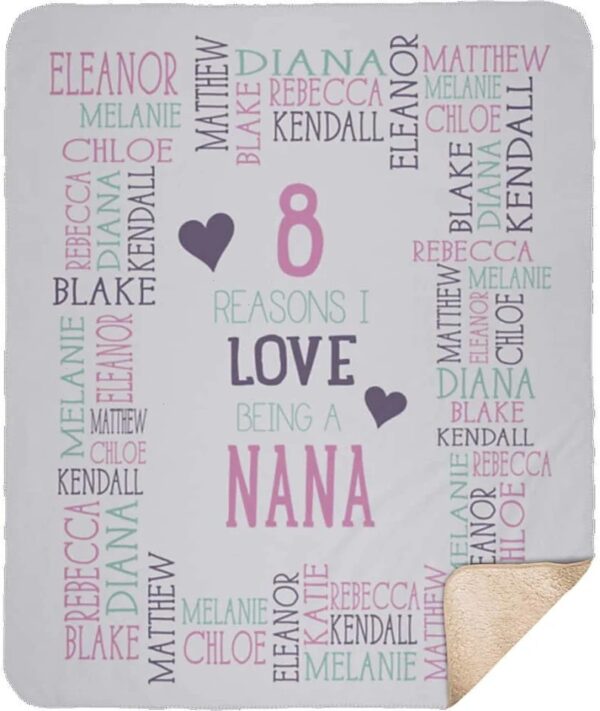 Personalized Quilt Blanket Bedding Set - Reasons I Love Being a Grandma, Personalized Grandma or Grandparent