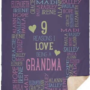 Personalized Quilt Blanket Bedding Set - Reasons I Love Being a Grandma, Personalized Grandma or Grandparent