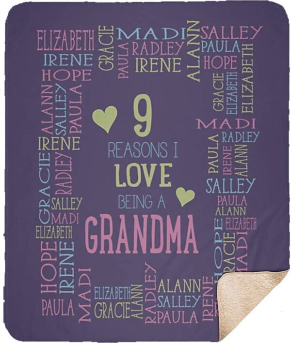 Personalized Quilt Blanket Bedding Set - Reasons I Love Being a Grandma, Personalized Grandma or Grandparent