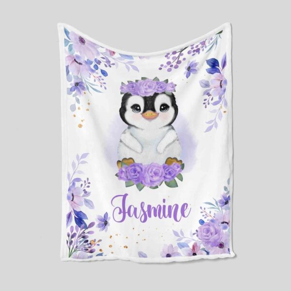 Personalized Quilt Blanket - Penguin, Flower, Family or Great Gifts for Family