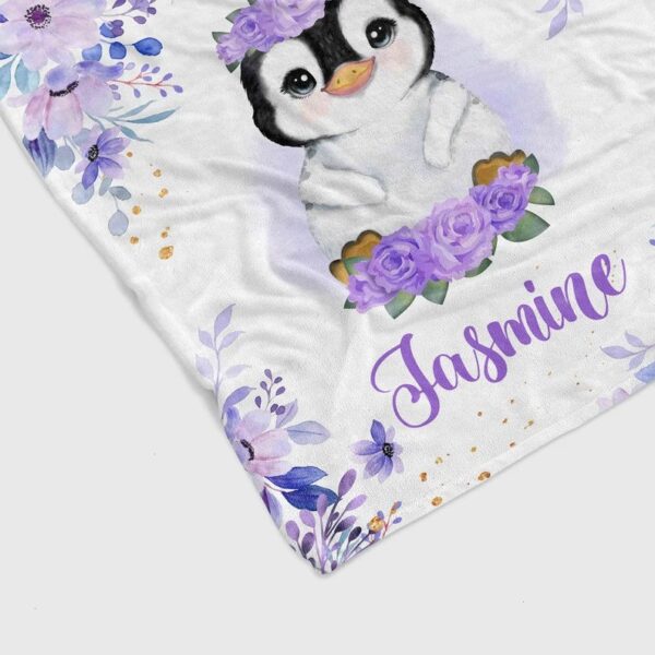 Personalized Quilt Blanket - Penguin, Flower, Family or Great Gifts for Family