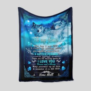 Personalized Quilt Blanket - Wolf, Winter, Heart, Family or Great Gifts for Family