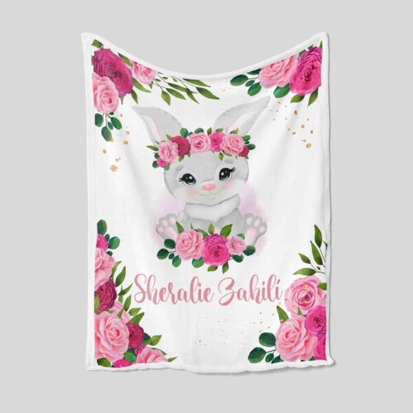 Personalized Rabbit Quilt Blanket - Custom Name, Custom Baby, Family, Gift For Kid or Great Gifts for Family
