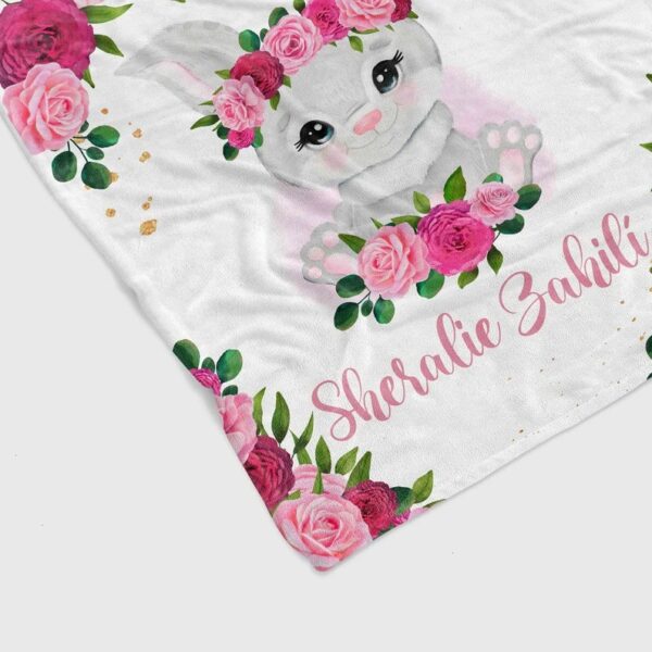 Personalized Rabbit Quilt Blanket - Custom Name, Custom Baby, Family, Gift For Kid or Great Gifts for Family