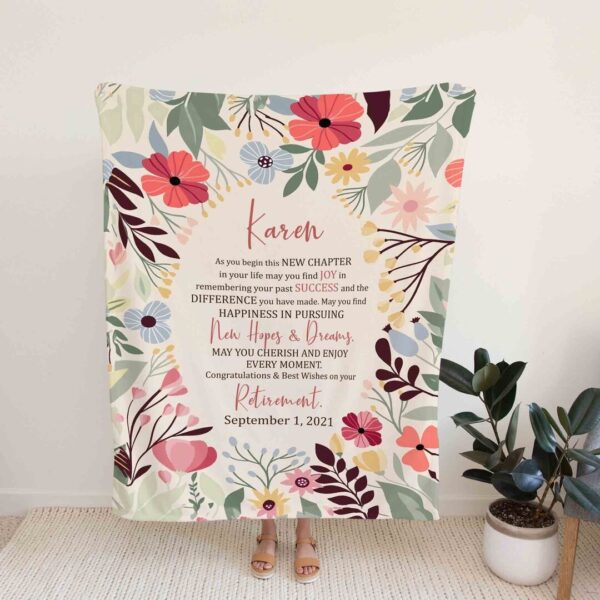 Personalized Retirement Quilt Blanket - Custom Name or Suitable for Home Decoration