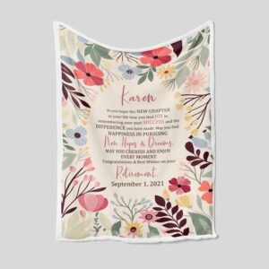 Personalized Retirement Quilt Blanket - Custom Name or Suitable for Home Decoration