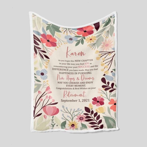 Personalized Retirement Quilt Blanket - Custom Name or Suitable for Home Decoration
