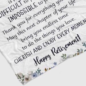 Personalized Retirement Quilt Blanket - Great Colleague, Violet Rose or Perfect for Bedroom Decor
