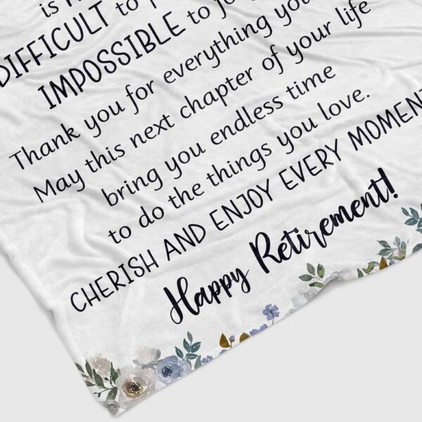 Personalized Retirement Quilt Blanket - Great Colleague, Violet Rose or Perfect for Bedroom Decor