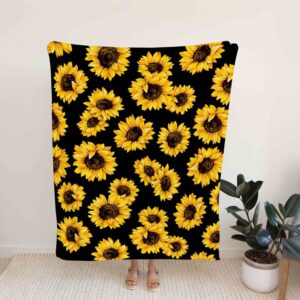 Personalized Sunflower Quilt Blanket - Baby, Family, Birthday Gifts or Christmas
