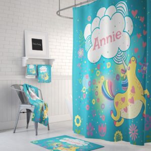 Personalized Unicorn Shower Curtain for Bathroom Decor, Home Decor