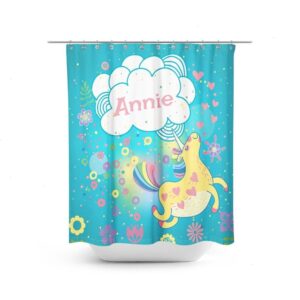 Personalized Unicorn Shower Curtain for Bathroom Decor, Home Decor