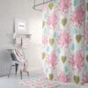 Pink and Gold Octopus Shower Curtain for Bathroom Decor, Home Decor