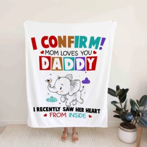 Pregnancy Announcement Quilt Blanket - New Dad Gift, Elephant or Suitable for Home Decoration