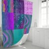 Purple Boho Shower Curtain for Bathroom Decor, Home Decor