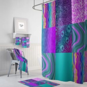 Purple Boho Shower Curtain for Bathroom Decor, Home Decor