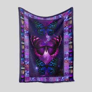 Purple Butterfly Quilt Blanket - Family Throw or Great Gifts for Family