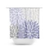 Purple Gray Shower Curtain, Floral Bath Curtain, Lavender Bathroom, Fabric Shower Curtain, Girls Bathroom Decor, Purple Bathroom