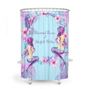 Purple Mermaid Shower Curtain for Bathroom Decor, Home Decor