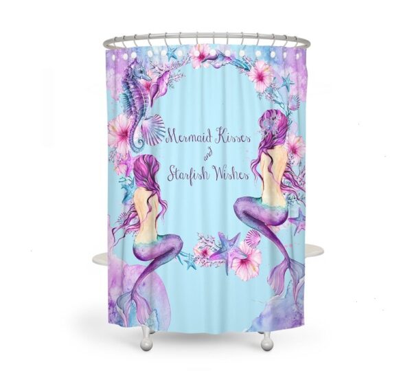 Purple Mermaid Shower Curtain for Bathroom Decor, Home Decor