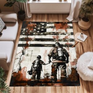 Quality Time: Firefighter-Themed Rugs for Father and Son, Firefighter Rugs for Living Room Bedroom, Firefighter Rectangular Rugs Full Size FR110