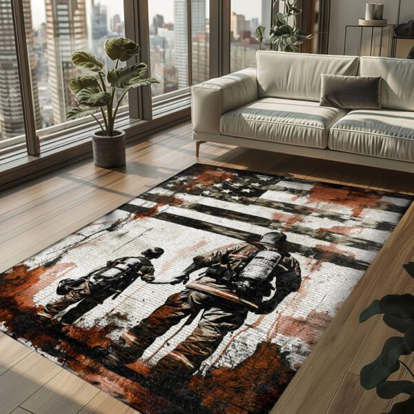 Quality Time: Firefighter-Themed Rugs for Father and Son, Firefighter Rugs for Living Room Bedroom, Firefighter Rectangular Rugs Full Size FR110