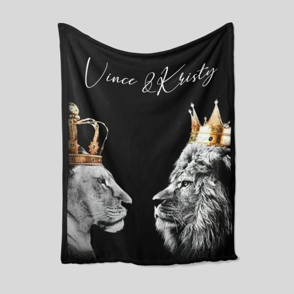 Queen And King Lion Quilt Blanket - Monogrammed, Family Throw or Suitable for Home Decoration