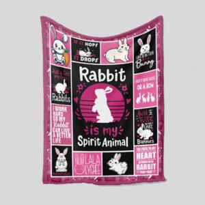 Rabbit Spirit Animal Quilt Blanket - Custom Name, Carrot, Baby or Perfect for Bedroom Decor