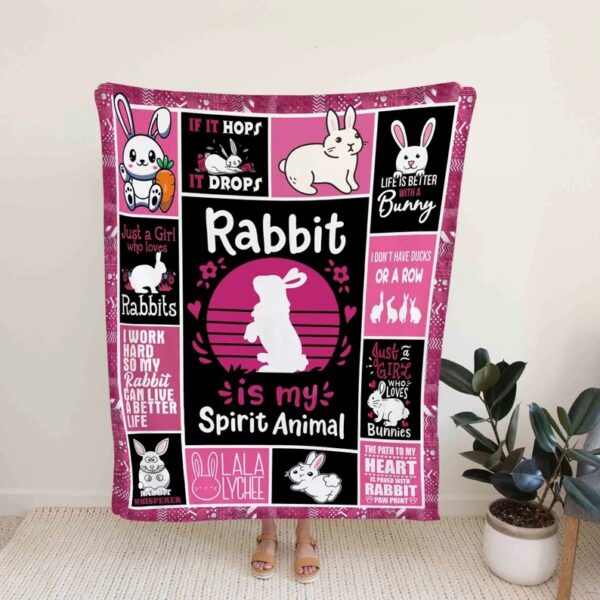 Rabbit Spirit Animal Quilt Blanket - Custom Name, Carrot, Baby or Perfect for Bedroom Decor