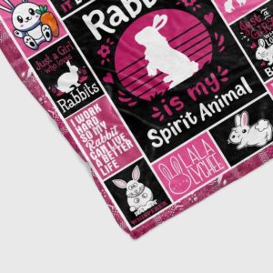 Rabbit Spirit Animal Quilt Blanket - Custom Name, Carrot, Baby or Perfect for Bedroom Decor