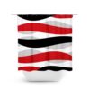 Red And Black Shower Curtain, Abstract Shower Curtain, Abstract Ribbon Red Bathroom Decor, Abstract Wave Shower Curtain