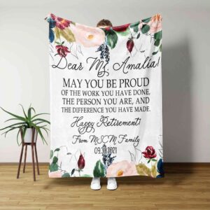 Retirement Floral Style Quilt Blanket - Rose, Gift Ideas For Women or Great Gifts for Family