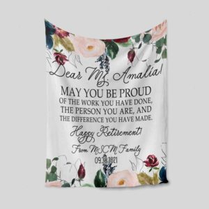 Retirement Floral Style Quilt Blanket - Rose, Gift Ideas For Women or Great Gifts for Family