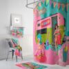 Retro Camper Shower Curtain Vintage Queens