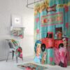 Retro Theme Shower Curtain for Bathroom Decor, Home Decor