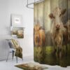 Rustic Cow Shower Curtain for Bathroom Decor, Home Decor