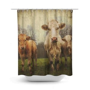 Rustic Cow Shower Curtain for Bathroom Decor, Home Decor