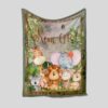 Safari Baby Quilt with Custom Name - Woodland, Gift for Boy and Girl or Perfect for Bedroom Decor