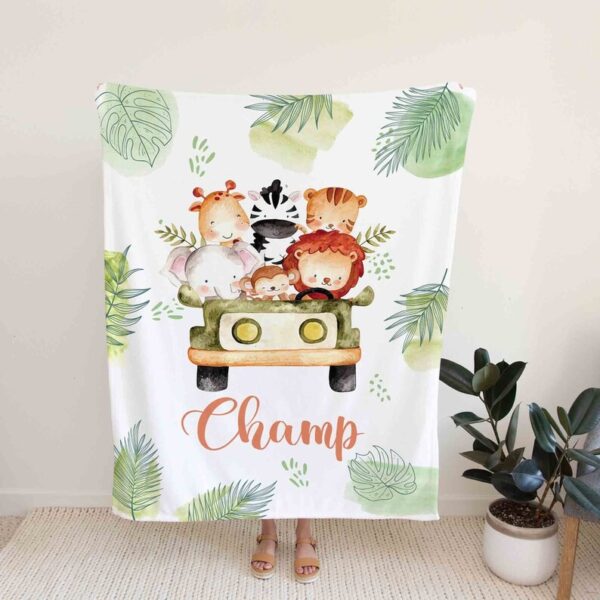 Safari Nursery Theme Quilt Blanket - Custom Baby, Lion, Elephant, Giraffe, Zebra or Great Gifts for Family