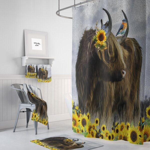 Scottish Highlander Shower Curtain for Bathroom Decor, Home Decor