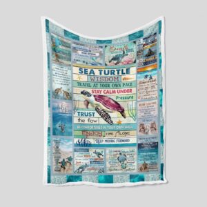 Sea Turtle Quilt Blanket - Ocean Family Throw or Christmas Gift