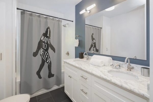 Shower Curtain Bigfoot I Want to Believe