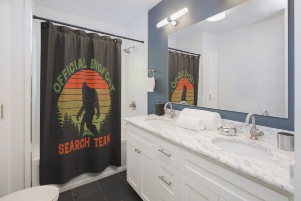 Shower Curtain Bigfoot Search Team for Bathroom Decor, Home Decor